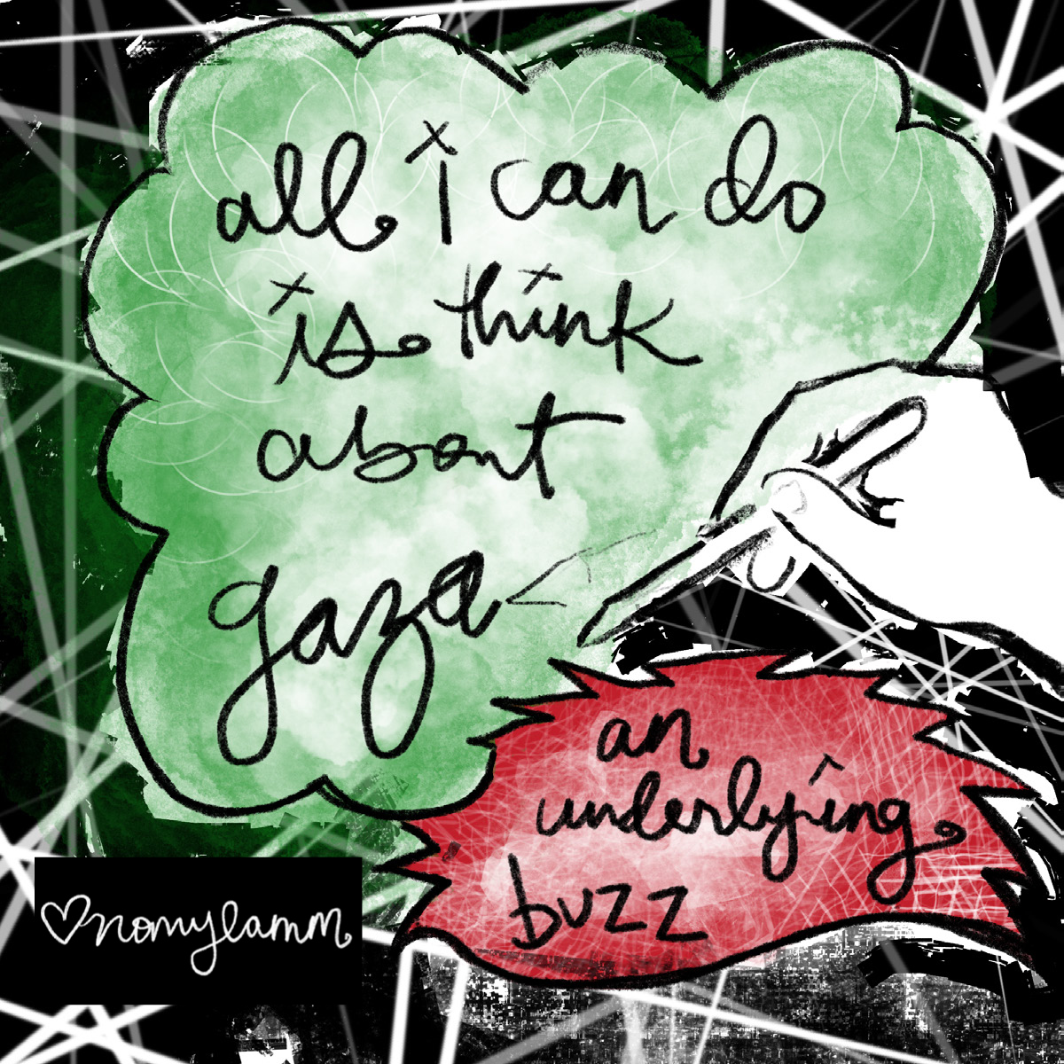 All I can do is think about Gaza (an underlying buzz)